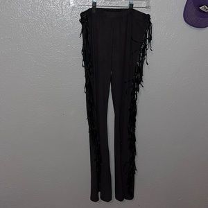 ❤️SOLD❤️ Suede Faux Leather Fringe Pants